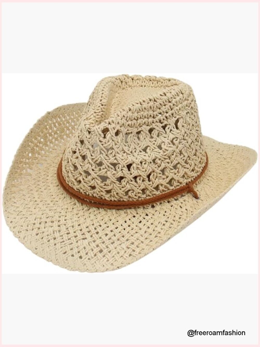 Women Straw Cowboy Hat Wide Brim Sun Beach Cowgirl Summer Western Travel